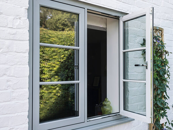 Light grey flush windows